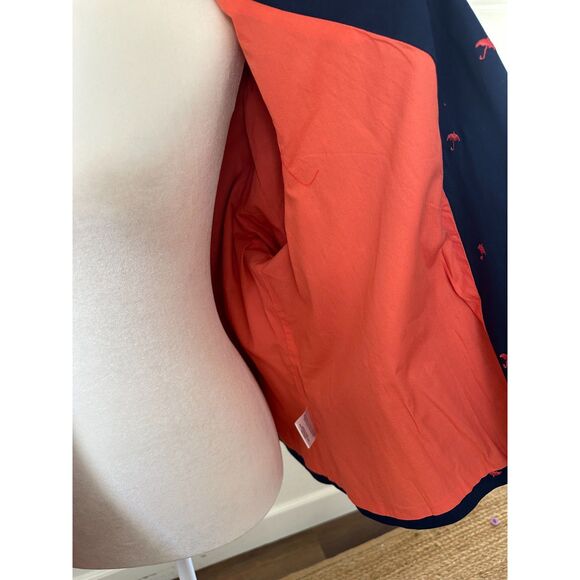 ModCloth Legendary Lifestyle Cotton Blazer NWOT Navy Novelty Umbrella Size 26 - Picture 7 of 11